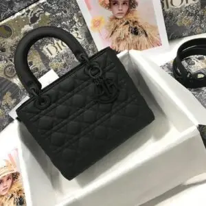 Dior Lady D-Lite Ultra Matte Black Bag