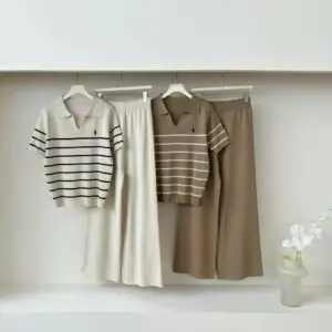 POLO Sleeve Knit Sweater Set