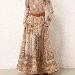 ZIMMERMAN Long-Sleeve Floral Dress