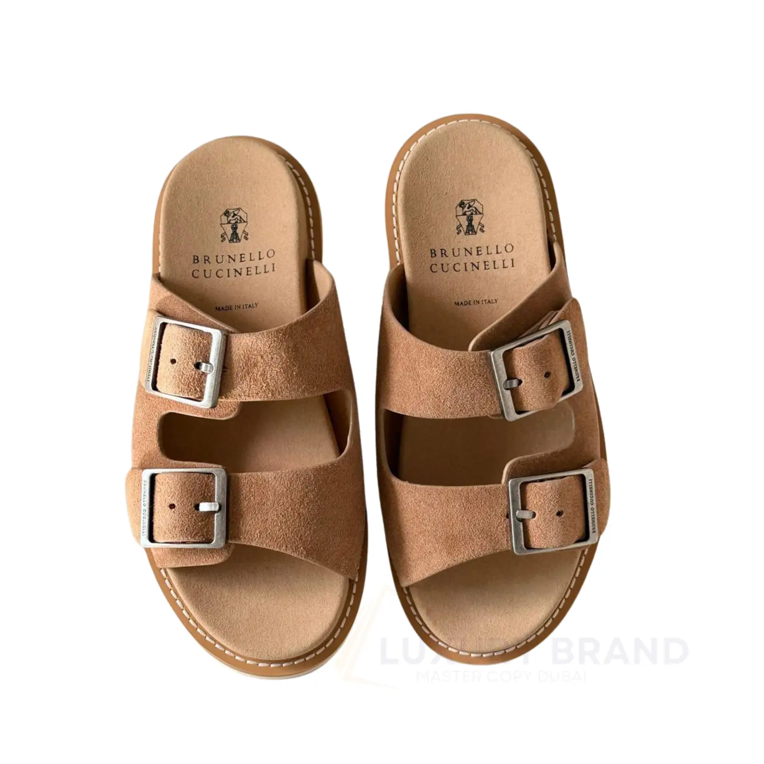 Brunello Cucinelli Men's Brown Leather Sandals Brunello Cucinelli Men's Brown Leather Sandals