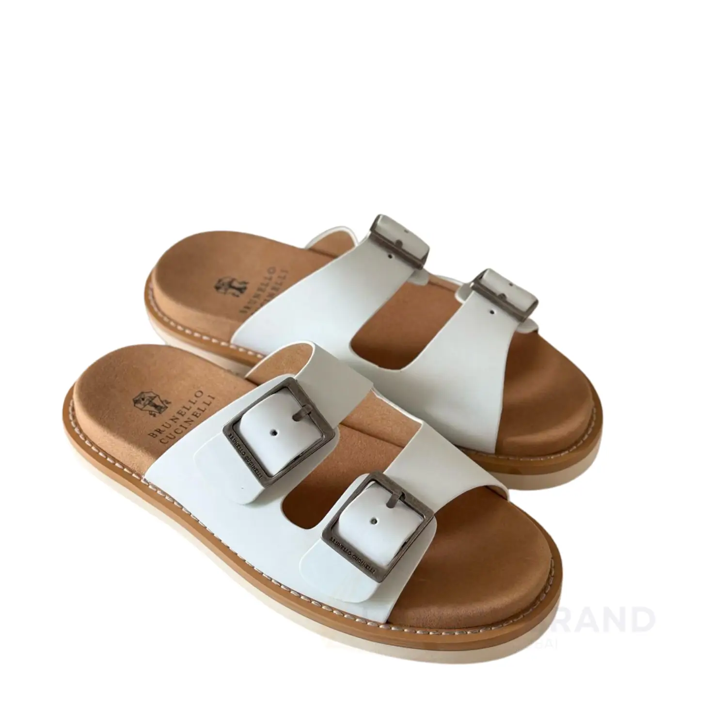Brunello Cucinelli Brown & White Sandals for Men Brunello Cucinelli Brown & White Sandals for Men