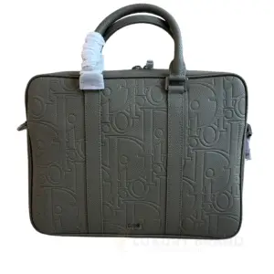 DIOR Zipped Briefcase Black Dior Gravity Leather