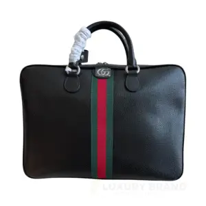 GUCCI Large Black Leather Laptop Bag for Men