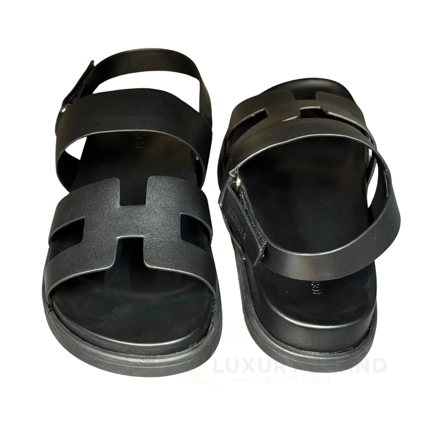 HERMES Black Chypre Sandals For Men HERMES Black Chypre Sandals For Men