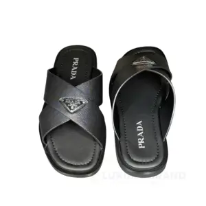HERMES Saffiano Leather Crisscross Sandals for Men