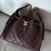 CHANEL Burgundy Quilted Leather Bag