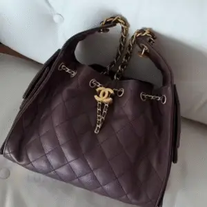 CHANEL Burgundy Quilted Leather Bag