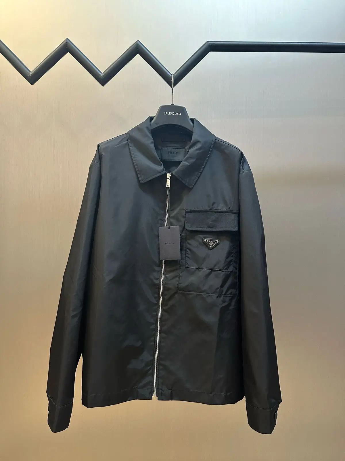 PRADA Logo Patch Blouson Jacket PRADA Logo Patch Blouson Jacket