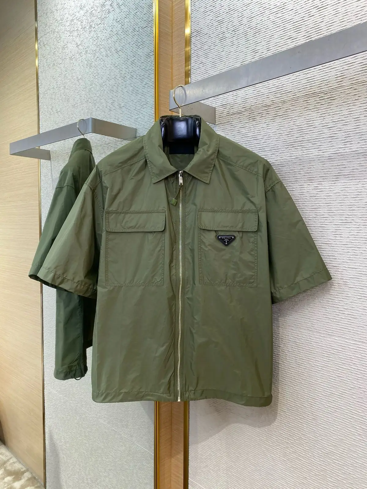 PRADA Gabardine Zip-Up Shirt Jacket PRADA Gabardine Zip-Up Shirt Jacket