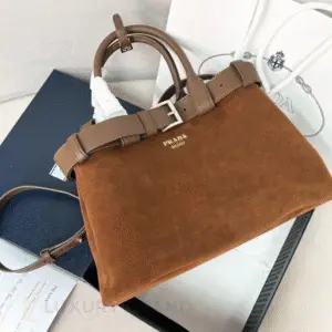 PRADA Saffiano Leather Buckle Handbag