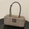 MIU MIU Tartan Check Top Handle Bag