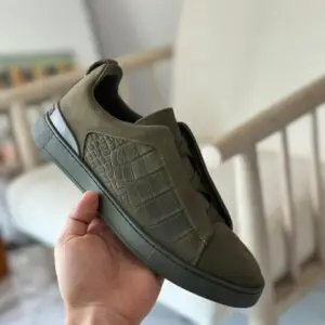 Zegna Triple Stitch Leather Sneakers