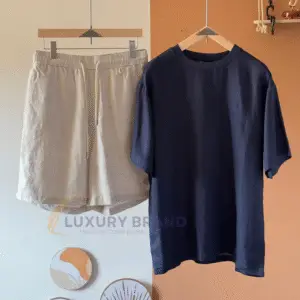 LORO PIANA Egret Cotton T-Shirt & Shorts Set