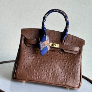 Design Birkin 35 cm handbag in brown ostrich leather - Dubai Fashion LUX
