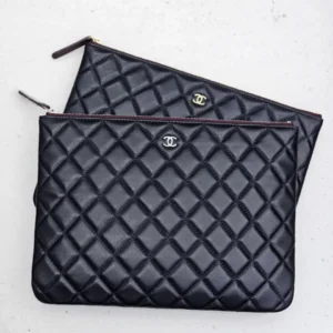 Design Caviar Quilted Large Cosmetic Case Black - Dubai Fashion LUX