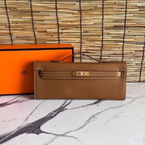 Design Epsom Kelly Pochette Wallet To Go Etoupe - Dubai Fashion LUX