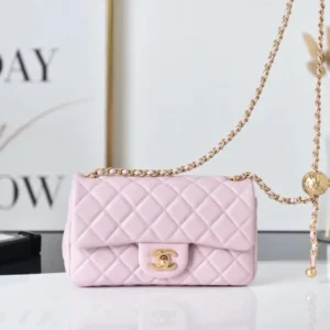 Design GOLDEN BALL TOP QUALITY BAG LEBOY LEATHER HANDBAG light pink 20CM - Dubai Fashion LUX