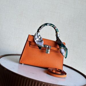 Design Kelly 20 Mini Sellier 5P Pink Bubblegum Bag Epsom Palladium Hardware - Dubai Fashion LUX