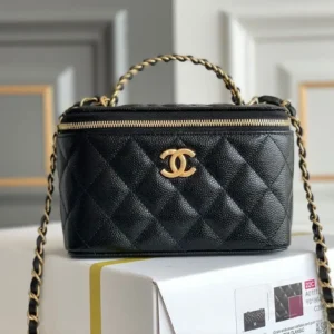 Design Lambskin Quilted Pick Me Up Vanity Case Black - Dubai Fashion LUX