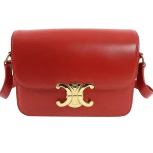 Design Red Teen Triomphe Bag in Shiny Calfskin - Dubai Fashion LUX