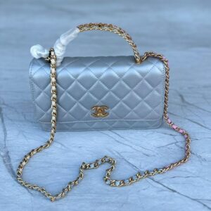 Design Shiny Caviar Quilted Pick Me Up Wallet On Chain WOC - Dubai Fashion LUX