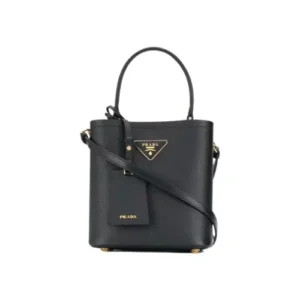 Prada logo plaque bucket Bag