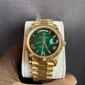 Rolex Day-Date 40 Ombre’ Green Dial(Gold Plated) - copywatchesdubai.com