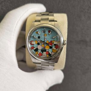 Rolex Oyster Perpetual 41 Celebration Dial New 2023 Releas 124300 Turquoise Colur Ful Dial - copywatchesdubai.com
