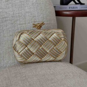 Buy Bottega Veneta Knot Clutch Minaudiere Metallic Leather |Bags Dubai - Luxury Master Copy Dubai