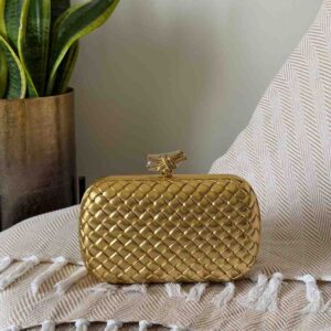 Buy Bottega Veneta Knot Minaudiere Clutch Gold