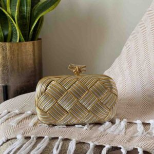 Buy Bottega Veneta Knot Minaudiere Clutch Gold Silver