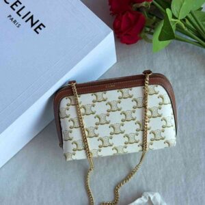 Buy Celine Clutch on Chain Triomphe canvas and Lambskin | Bags Dubai - Luxury Master Copy Dubai