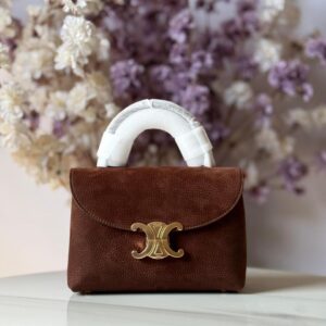 Buy Celine Teen Nino Bag Dark Brown Suede Calfskin | Dubai Luxury Items