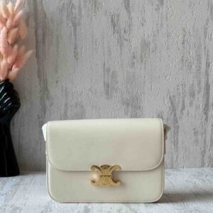 Buy Celine Triomphe Classique Cream Shiny Calfskin Bag | Dubai Luxury Items