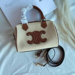 Buy Celine Triomphe Leather Canvas Mini Boston Bag |Bags Dubai - Luxury Master Copy Dubai