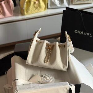 Buy Chanel 25 Mini White Quilted Caviar Leather Hobo Bag