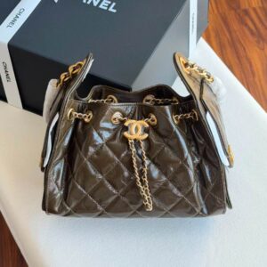 Buy Chanel 25 Small Hobo Bag Dark Khaki Calfskin Leather