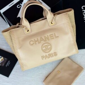Buy Chanel Deauville Tote Bag Calfskin Crochet Knit | Bags Dubai - Luxury Master Copy Dubai