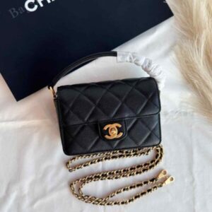 Buy Chanel Flap Bag With Top Handle Mini Caviar Quilted |Bags Dubai - Luxury Master Copy Dubai