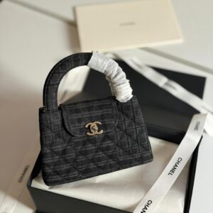 Buy Chanel Kelly Bag Mini Black Denim Wash | Dubai Luxury Items