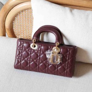 Buy Dior Lady D-Joy Medium Burgundy Lambskin | Dubai Luxury Items