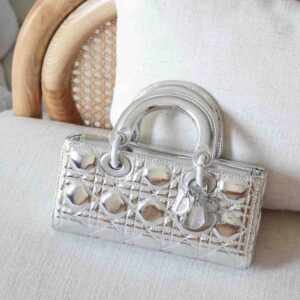 Buy Dior Lady D-Joy Small Metallic Silver Calfskin | DUbai Luxury Items