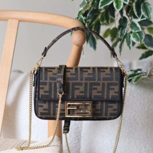 Buy Fendi Baguette Mini Brown FF Jacquard Bag | Dubai Luxury Items