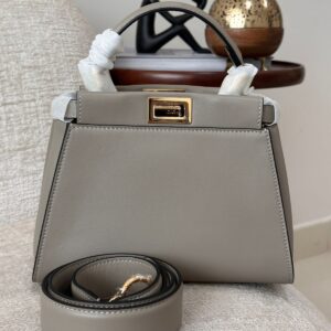 Buy Fendi Peekaboo Mini Dove Grey Satchel Bag | Dubai Luxury Items