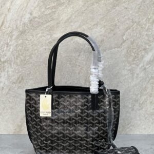 Buy Goyard Anjou Mini Tote Bag Black Goyardine Canvas