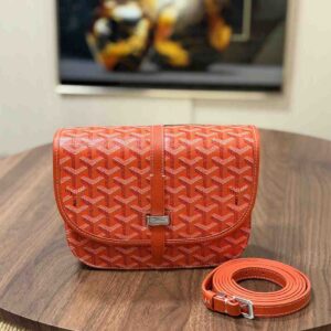 Buy Goyard Belvedere PM Bag Orange Canvas Calfskin