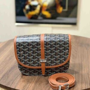 Buy Goyard Belvedere PM Messenger Bag Black Tan Canvas