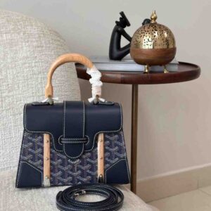 Buy Goyard Saïgon Structure Mini Navy Blue Goyardine Canvas