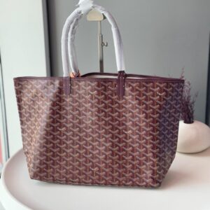 Buy Goyard Saint Louis PM Tote Burgundy Chevron Canvas Bag