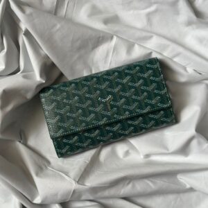 Buy Goyard Wallet Varenne Continental Green Goyardine Canvas